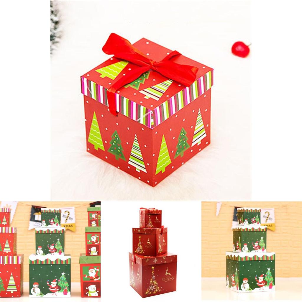 Premium Große Weihnachtsgeschenkbox mit Deckel und Schleife Perfekt für Weihnachtsgeschenke**