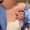 Double-layer Brushed Heart-shaped Pendant Necklace for Women, Light Luxury, Niche Style, Versatile Collar Chain, Sweater Chain