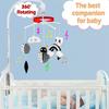 Baby Crib Mobile for Crib with Hanging Rotating Toys, Nursery Mobile with Music Box, Black and White Mobile for Baby Newborns 0-24 Months