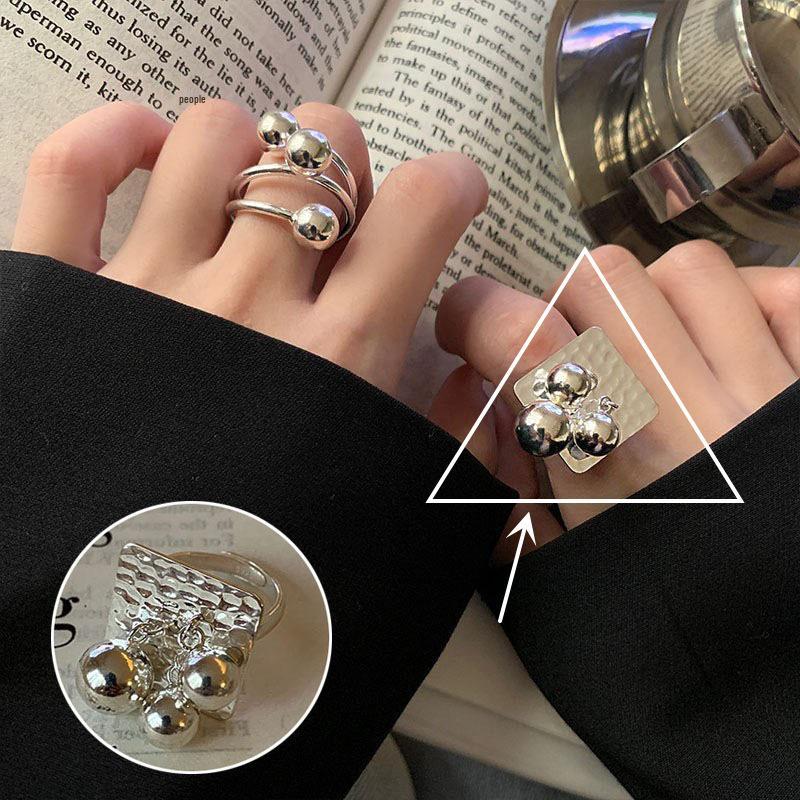 S925 Silver-Plated Creative Teardrop Ring for Women - European/American Open Design
