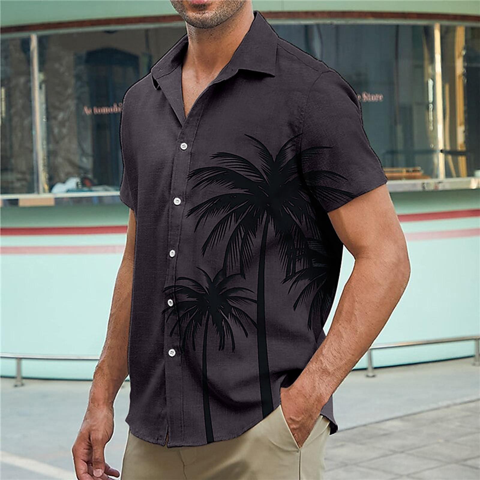 

Designer Spring Summer Men s Casual Cotton Color Short Sleeve Shirts Loose Shirts L чорний