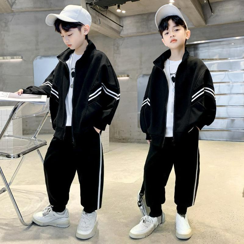 Boys' Spring and Autumn Suits, Big Children's Western-style Casual Two-piece Sweaters, Spring Children's Baseball Uniforms
