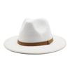 Men'S And Women'S Top Hat Flat Edge Straight Edge Suede With Accessories Woolen Jazz Hat