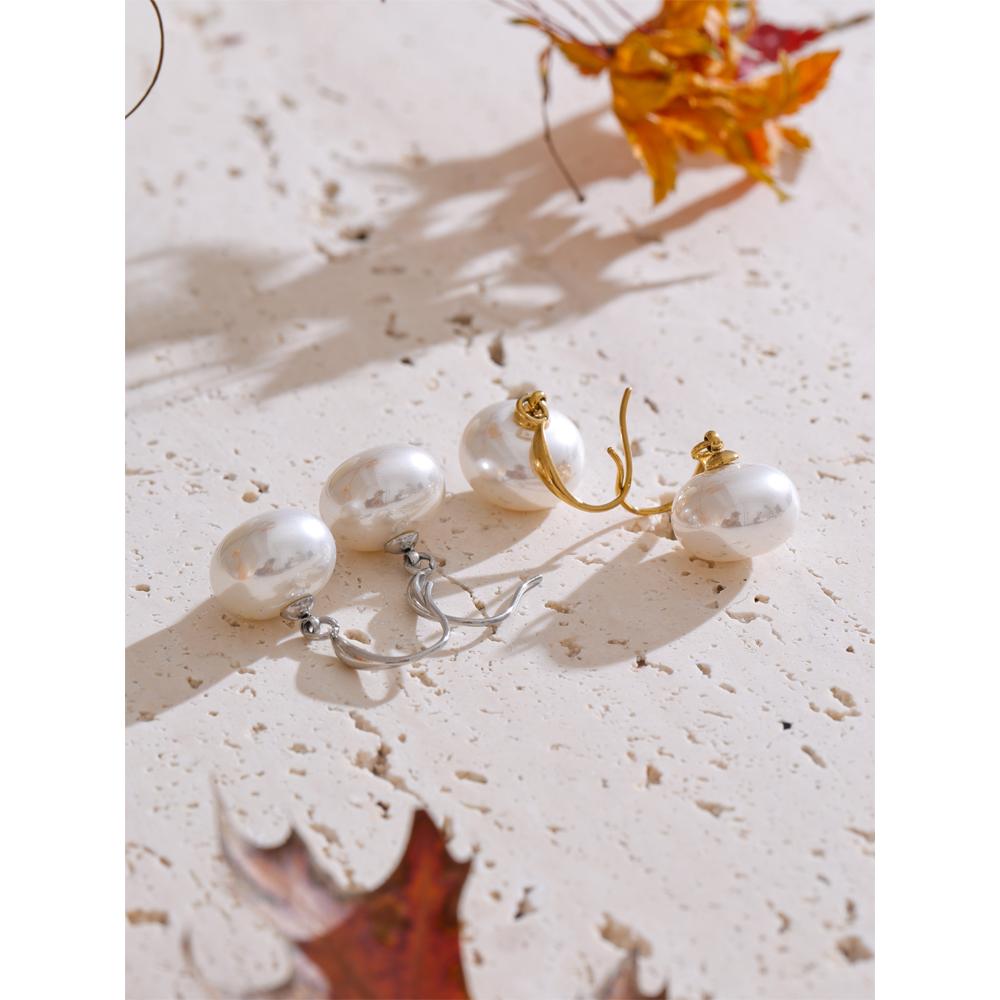 Eetit Simulated Pearls Chic Dangle Earrings for Women Prevent Allergy Stainless Steel Daily Jewelry High Quality