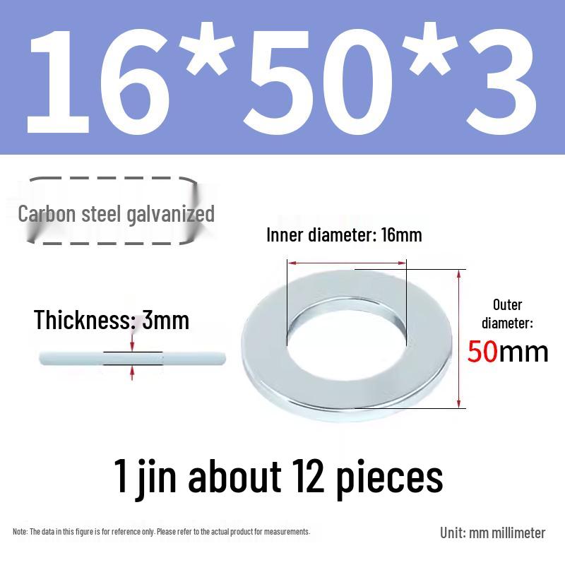Oversized Thickened Galvanized Iron Flat Washer M2M3456810-M6