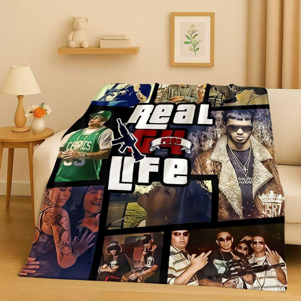 3D Anuel AA Real Hasta La Muerte Rapper Flannel Blanket,Ultra Soft Warm Plush Throw for Home Bedroom Bed Sofa Cover Kids Picnic