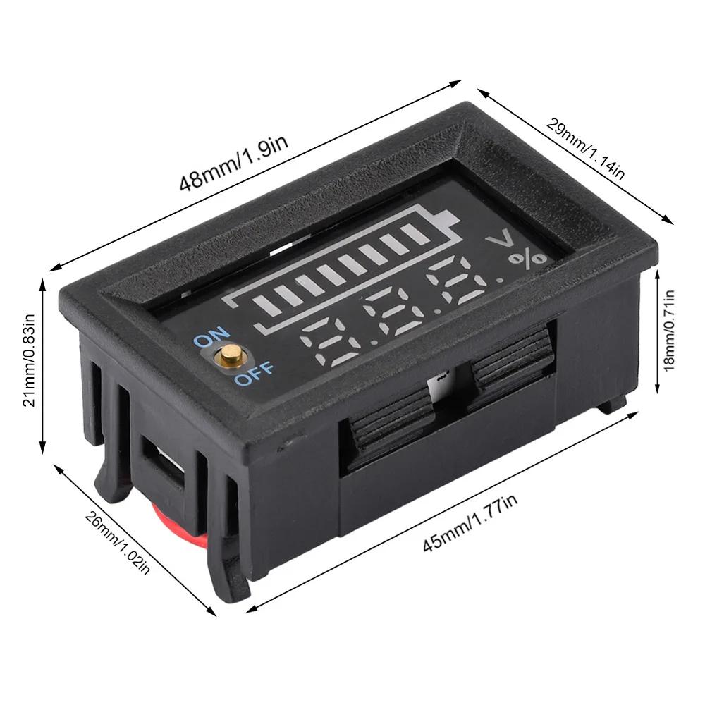 12V Car Lead Acid Battery Charge Level Capacity Indicator 2S 3S 4S LED Battery Capacity Meter 8.4V 12.6V 16.8V Voltmeter Tester