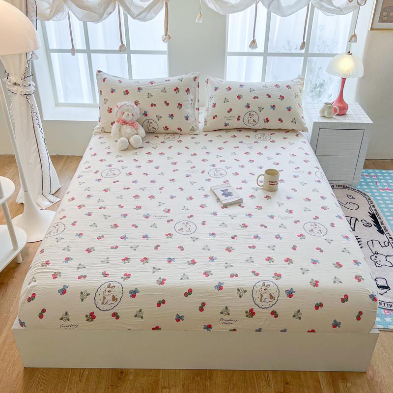 Soft Bonenjoy Fitted Sheet Printed Bed Cover Breathable Mattress Protector Bed Linen Pillowcase Need Order
