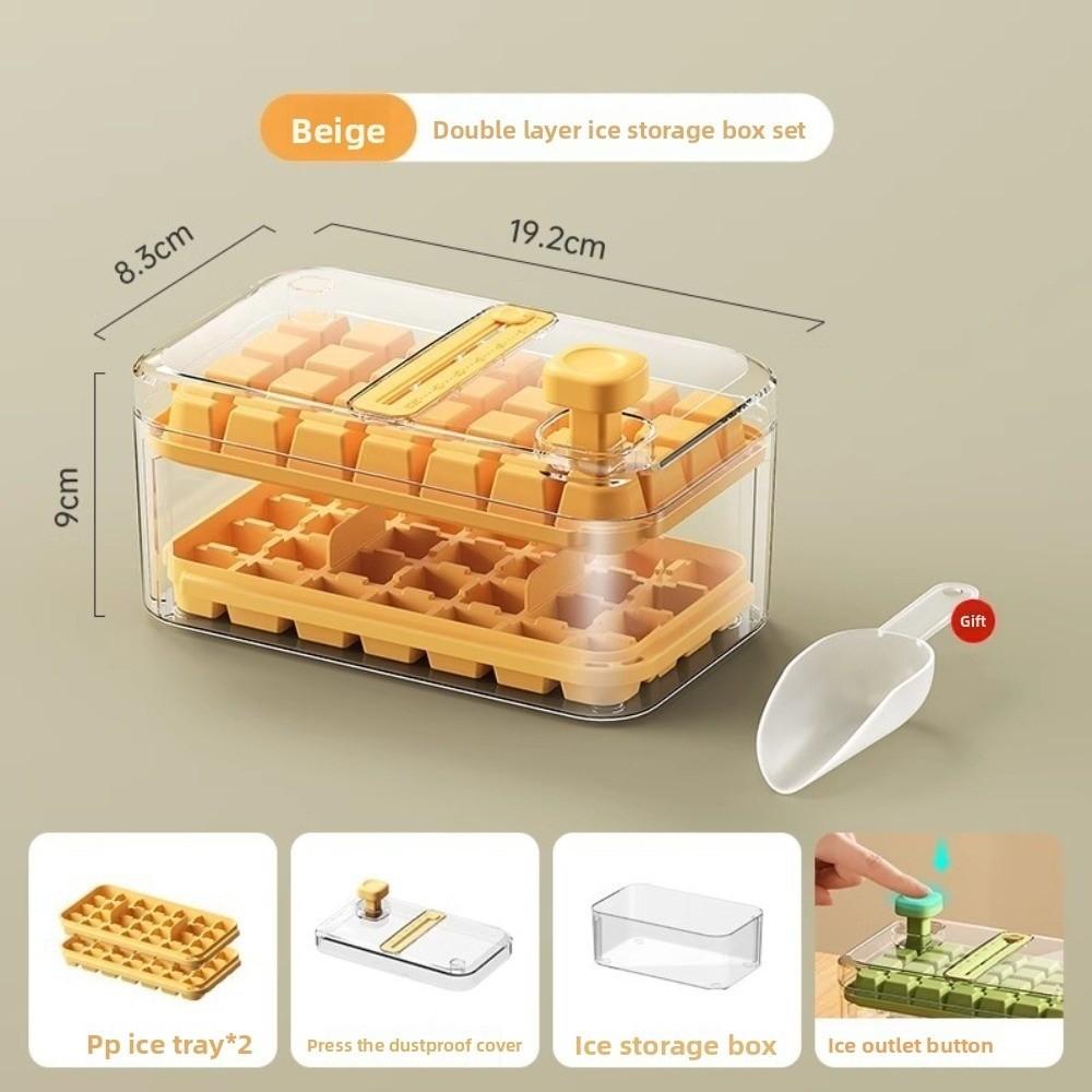 Hållbar 28/56 Fack Iskubform Stor Kapacitet Dubbelskikts Islåda Återanvändbar med Lätttryckslock Iskubsmaskin