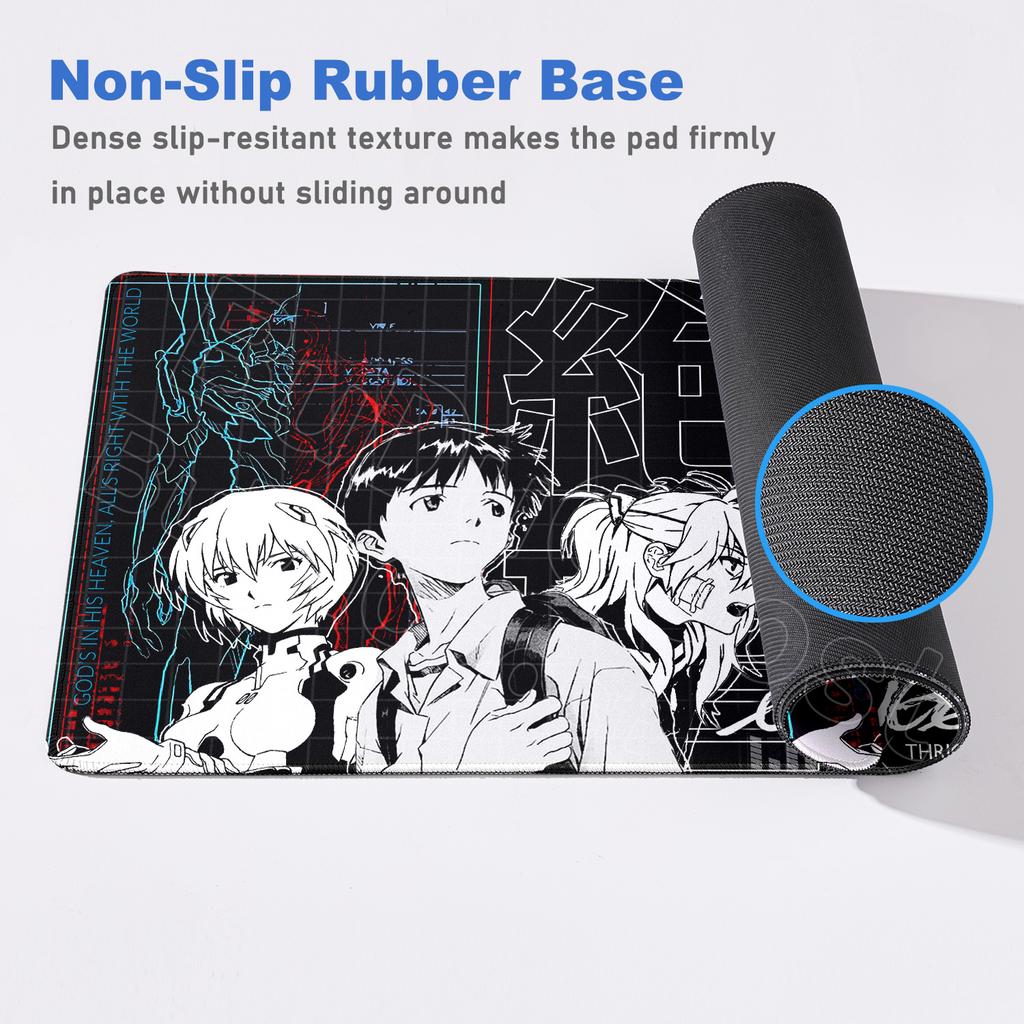 Large Computer Anime Mousepad Evangelion Laptop Office Extend Table Pad XXL E-Sports Stitch Edge Gamer Keyboard Mat for LOL CSGO