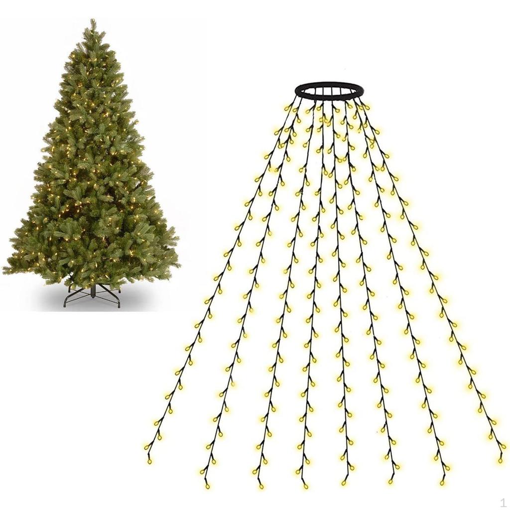 Christmas Tree Lights with Ring 8 Flashing Modes for Outdoor Decoration Yard