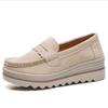 Women's Shoes Suede Leather Loafers Muffin Sole Thick Sole Increase Casual Women's Single Shoe Cover Foot Genuine Leather