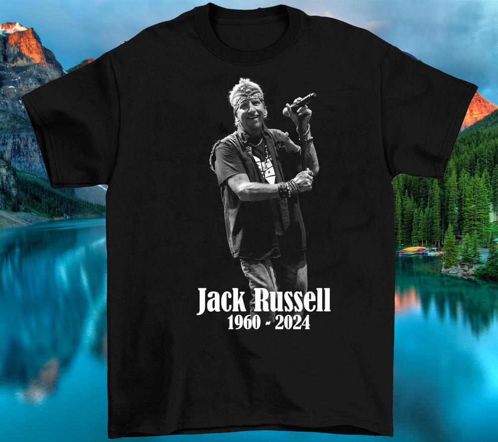 Vtg Great White Jack Russell 1960 - 2024 Cotton Black Full Size T Shirt Unisex T-Shirt XXXL