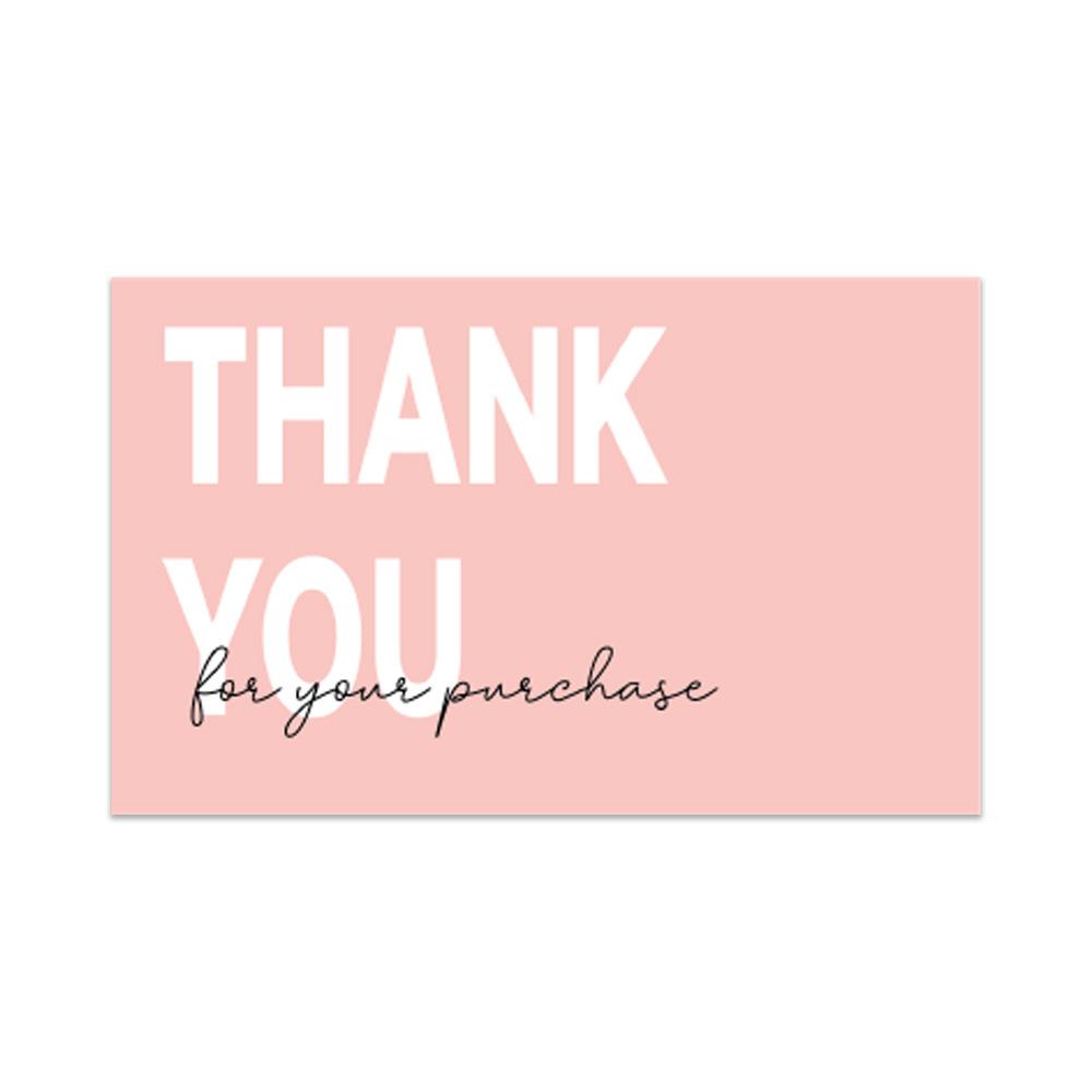 10-30pcs 9cm*5.4cm Pink Flowers Thank You Cards For Gift Card Box Package Decoration Shopkeeper Baking Small Business