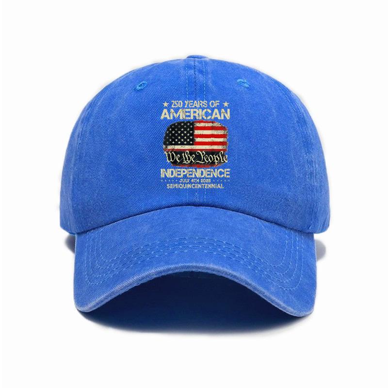 Versatile trend American flag print washed old soft top baseball cap Unisex sunshade baseball cap