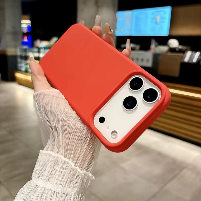 Bright Fluorescent Liquid Silicone Phone Case For iPhone 17 Air 17Pro 16 ProMax Silicone Button Protection Matte Solid Soft Cover