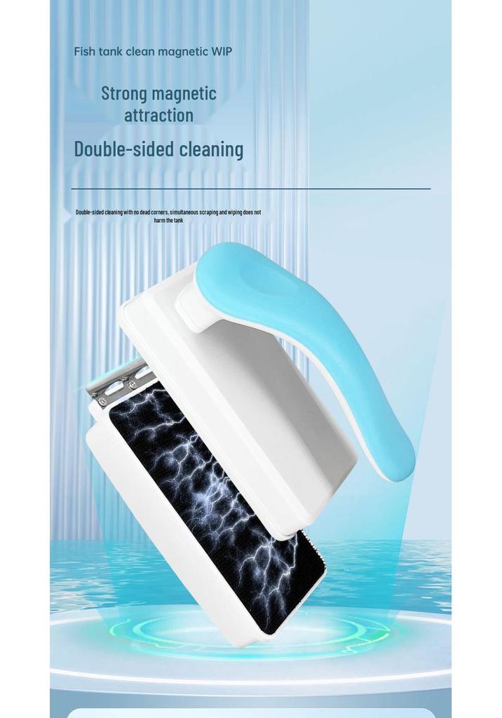 Magnetic Fish Tank Glass Cleaner with Strong Algae Scraper and No Dead Corners