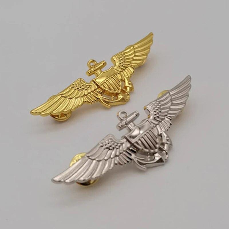 US Navy-Marines Pilot Aviator Kovový odznak s krídlami Brošňa s odznakom Vojenská