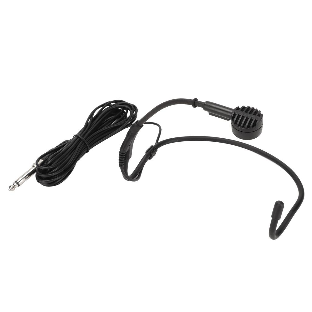 6.35mm Earhook Microphone Ergonomic Dynamic 16.4ft Wired Headset Microphone for Karaoke Speakers Amp