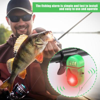 2Pcs Fishing Bite Alarms High Decibel Easy Installation Sensitive Electronic Sound Bite Alert Bell with LED Lights