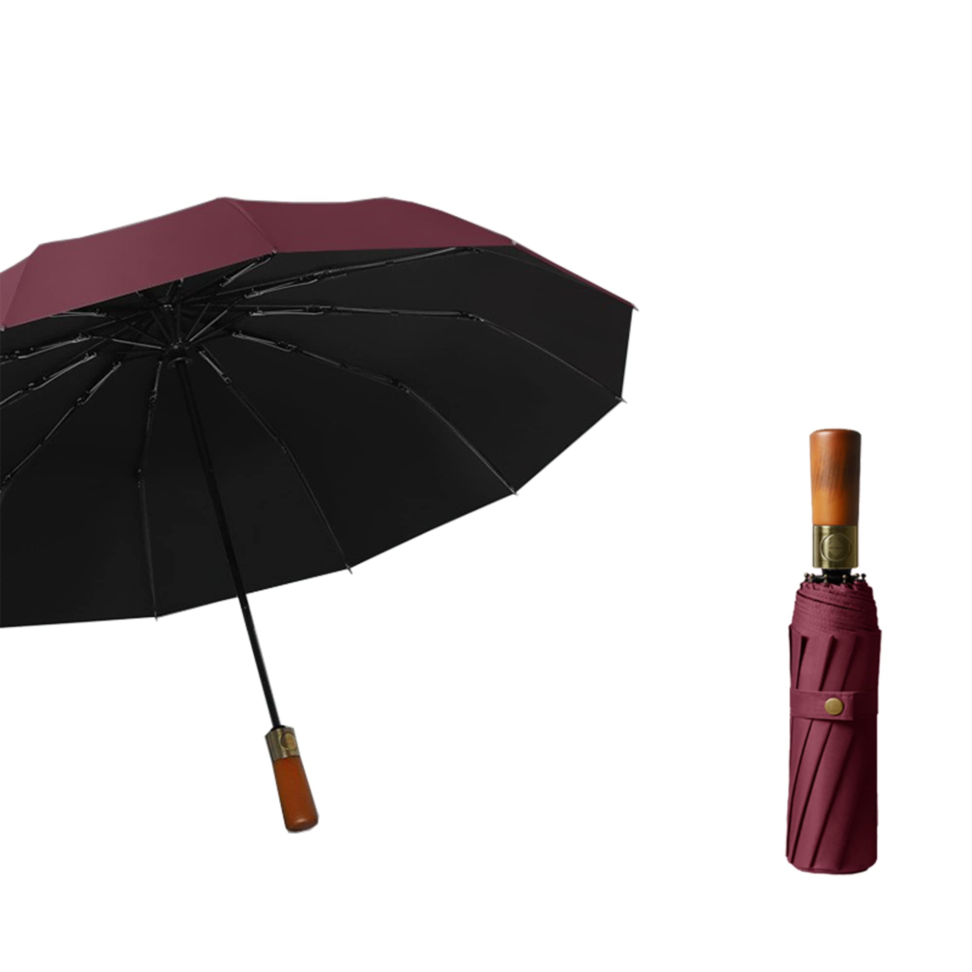 

Британский стиль складной автоматическое открытие и большой размер массив дерева 12 ребер вода быстро ветер тефлоновое покрытие легкий тепло УФ защита дождь и солнце