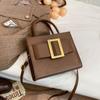 Women Retro Fashion Solid Color Small Square Shoulder Crossbody Handbag