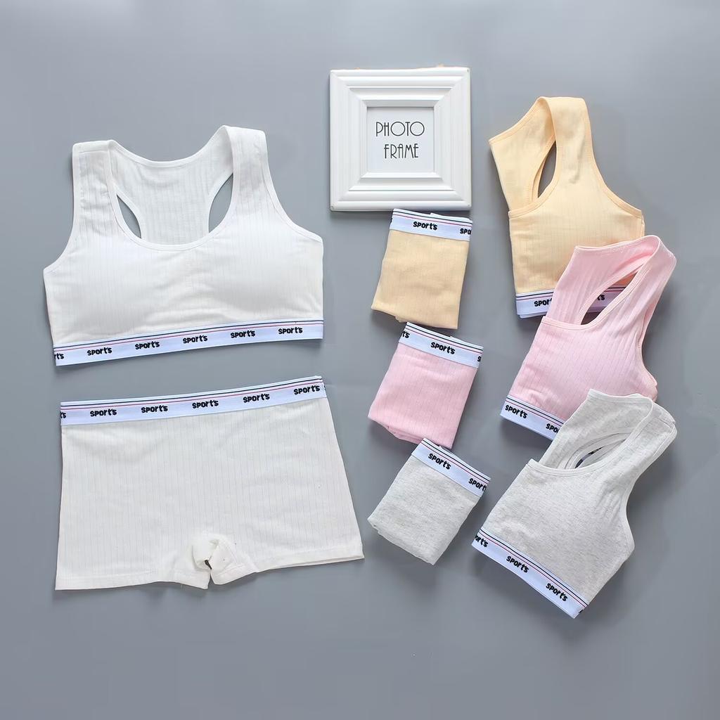 Studenci dojrzewania biustonosza kamizelka biustonosz majtki nastolatki dziewczyny bielizna bawełniana zestawy bielizny