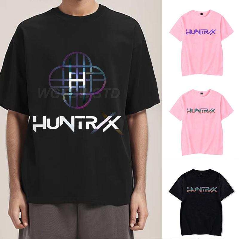 Moda KPop Demon Hunters futbolkalari erkaklar ayollar kulgili logotip vintage ko'cha uslubi qisqa yengli koreys ulzzang anime klassik toplari