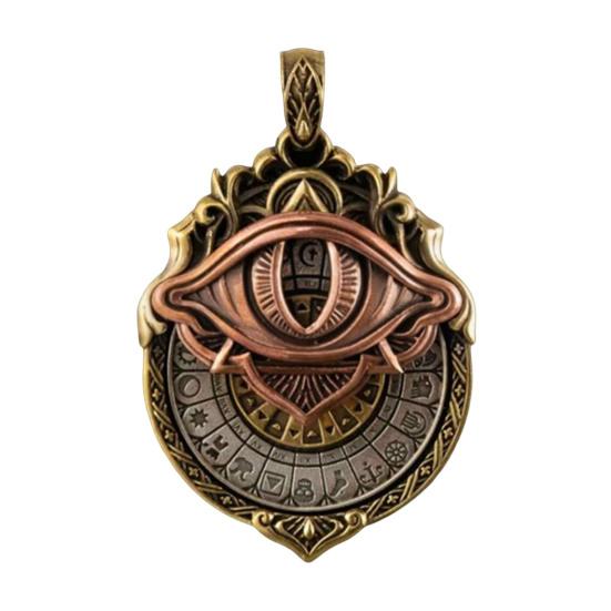 Tarot Vision Pendant All-Seeing Eye Necklace Charm Mystic Divination Jewelry Tarot Card Symbol Pendant with Smooth Rotation for Fate Insights