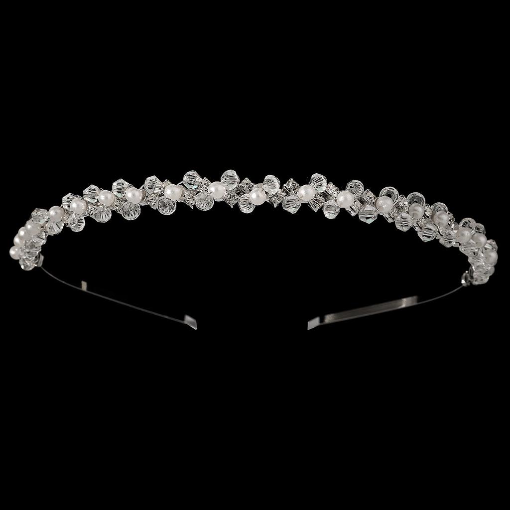 Fashion Rhinestone Bridal Tiara Headpiece Silver Crystal Wedding Hair Accessories Women Birthday Party Rhinestone Crowns