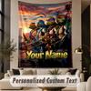 Custom Text Printed Tapestry Teenage Mutant Ninja Turtles Pattern Large Wall Hanging Indoor Room Decor