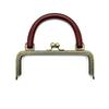 20CM Dark Embossed Bronze Handbag Handle with 25CM Square Wood Clasp and Smooth Screw Material