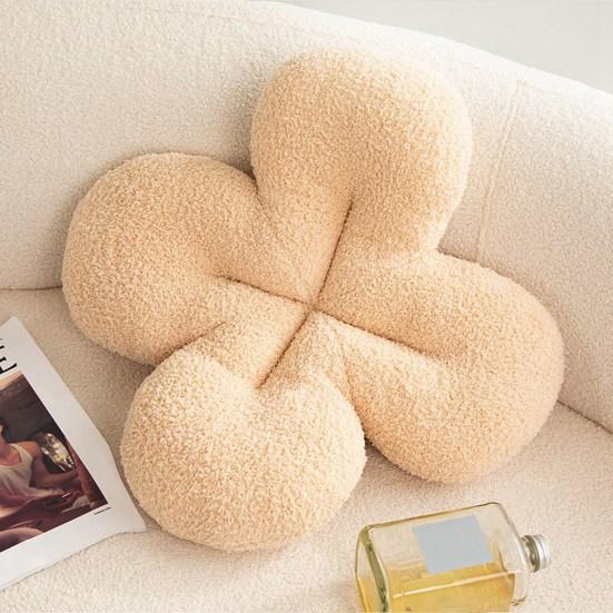 Throw Pillow Soft-touching Comfortable PP Cotton Stuffed Four Leaf Clover Shape Seat Cushion Home Decor
