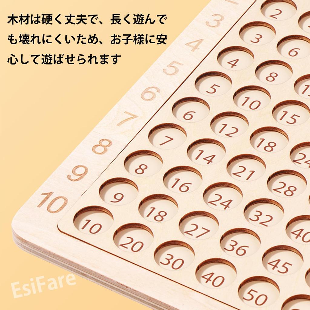 EsiFare Multiplication Board, Multiplication Tables for Kids, 99 Multiplication Board Game, Math Calculation, Brain Training, Montessori Toy, Hundred