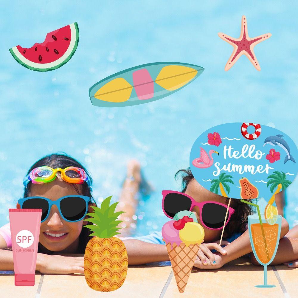 Sunglasses Photo Booth Props Cartoon Dress Up Costume Mask  Summer Beach Pool Party