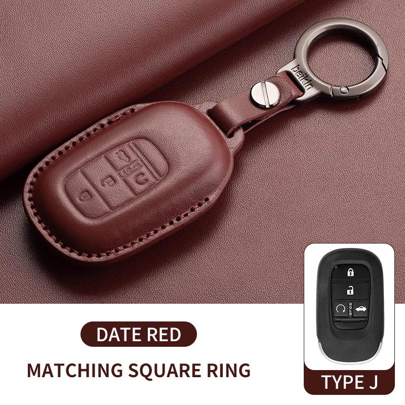 Leather Car Remote Key Case Cover Shell for Honda Civic 11th 2022 for Honda 2022 2023 2024 Civic for Accord CR-V HR-V Pilot