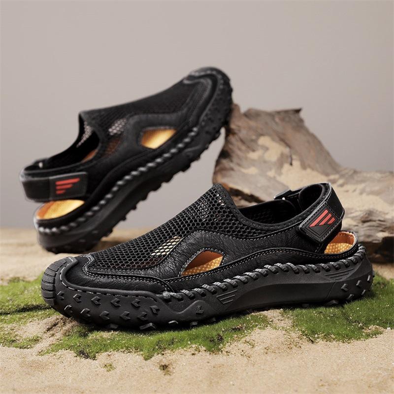 

2025 Summer Mesh Men s Shoes Daily Casual Single Shoes Breathable and Versatile Platform Sandals Men s Plus Size Shoes 48 чорний