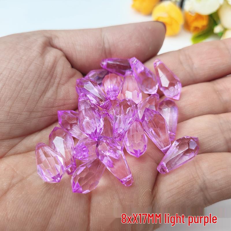 DIY Crystal Pillar Lampshade Beaded Curtain Accessories: 9x17MM Water Drop Transparent Acrylic Pendants