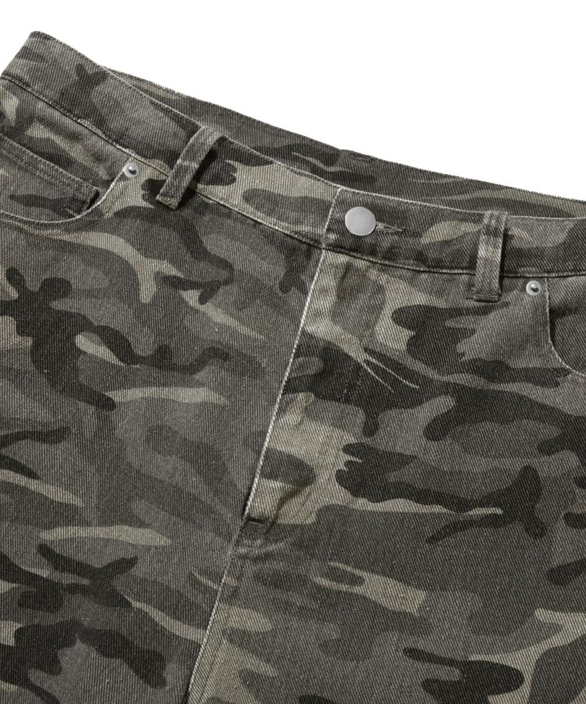 TRILLION Camo Wide Curved Cotton Pants_Light Khaki
