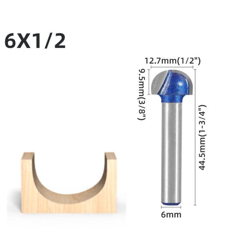 1/4inch 6mm Shank Professional level Ball Nose Router Bits Set End Mill Round Cove Box Solid Carbide CNC Radius Core Milling Bit