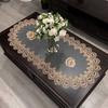 Stylish Coffee Table Cover Polyester Fabric Decorative Tablecloth Embroidery Flower Lace Doily For Dining Office Use