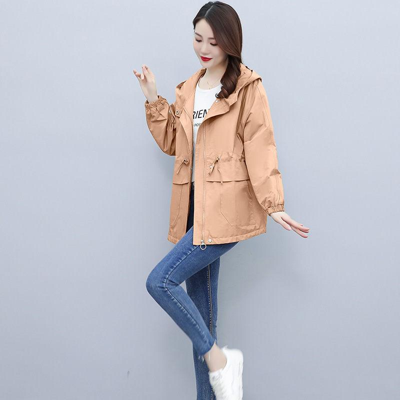 Women Double Layer Windbreaker Autumn Casual Slim Coat Fashion Plus Size Hoodies Collar Ladies Jacket