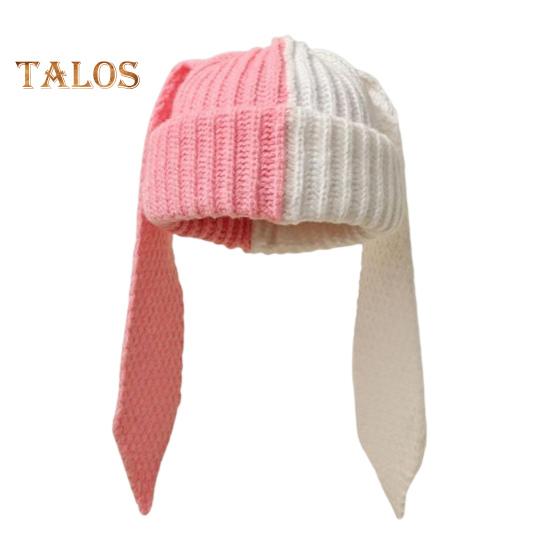 Зимняя вязаная шапка с длинным декором в виде заячьих ушей — фото 19