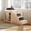 Pet Bunk Bed with Stairs Dog/Cat Window Perch for Bedside Indoor Use