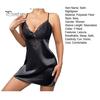 Nightdress with Suspenders Women's Satin Nightgown, Sexy V Neck Chemise Full Nightgown Slip Sleepwear, Sleeveless Sheer Lace Mini Women Sleepwear Set