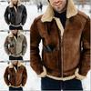 Men's Coat Winter Warm Fur Integrated Jacket Independent Station Thickened Lapel Contrasting Color