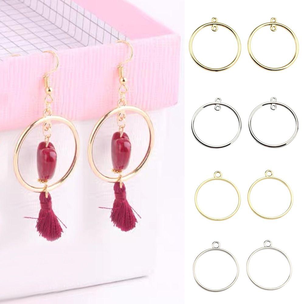 

10pcs/lot Silver Color Charms Bezel Zinc Alloy Earrings Connector New Diy Earrings Accessories