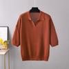 Summer Women's T-shirt Plus Size Thin POLO Collar Fashion Casual Versatile Short-sleeved Knitted Tops