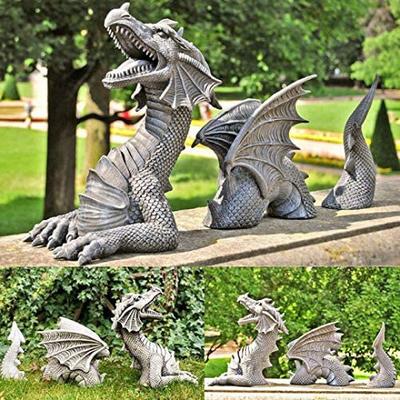 Neue große Drache Gothic Garten Dekor Statue Harz Ornament für Außendekoration Statue Dekoration