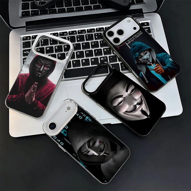 Anonymous V Mask Shockproof Phone Case for iPhone 17 Air 16 16E 15 Pro Max 14 Plus 13 Mini 12 Back Cover Anti Fall Fundas